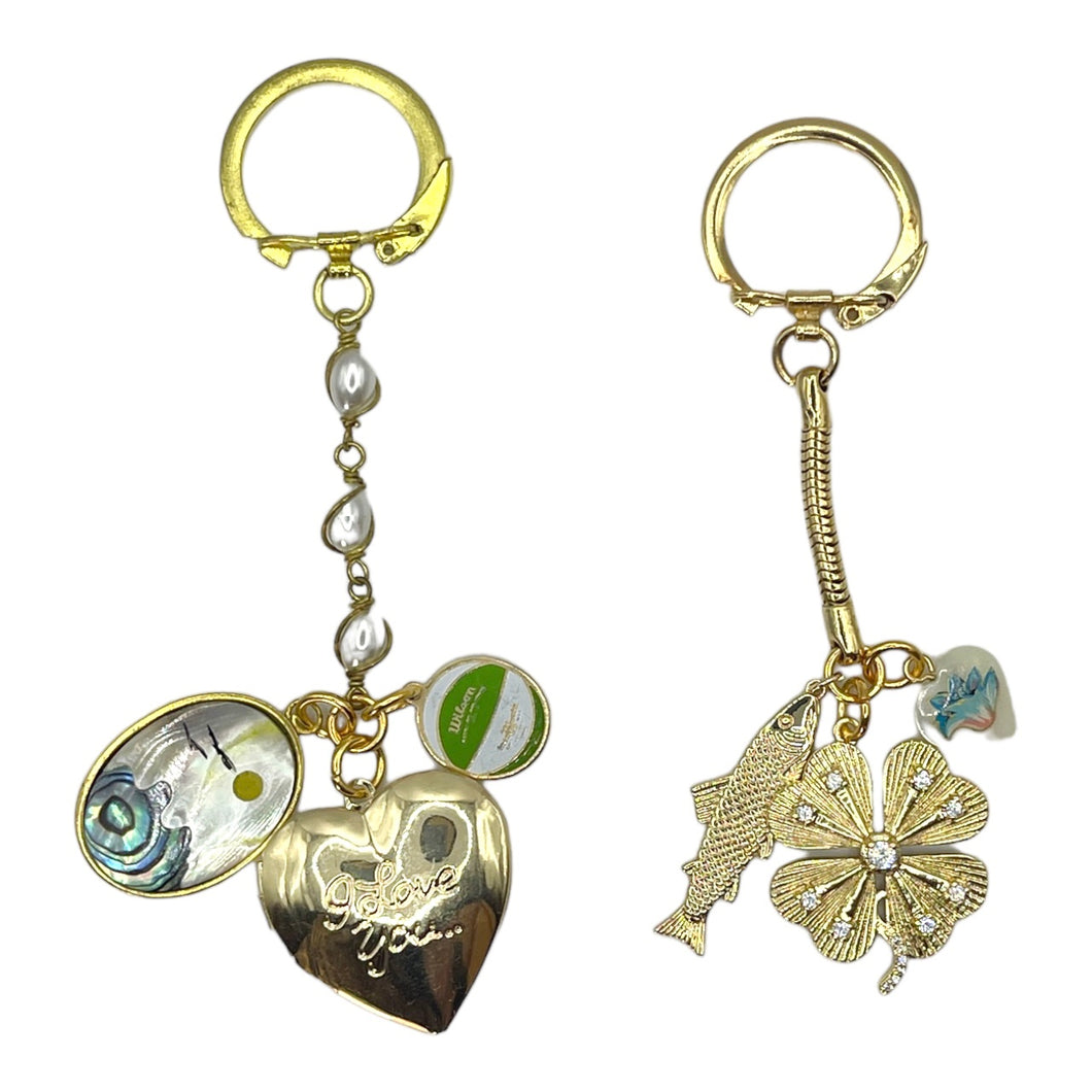 Custom Gold Keychains - Pick 3 Charms