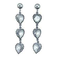 Load image into Gallery viewer, Silver Triple Hearts Earrings
