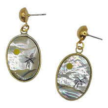 Load image into Gallery viewer, Mother of Pearl Beach Scene Earrings
