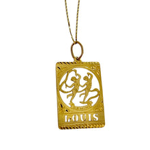 Load image into Gallery viewer, Vintage 14k Gemini Pendant on 14k Flashy Chain
