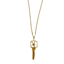 Load image into Gallery viewer, Vintage 14k Playboy Key Pendant on 14k Flashy Chain
