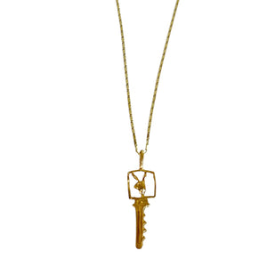 Vintage 14k Playboy Key Pendant on 14k Flashy Chain