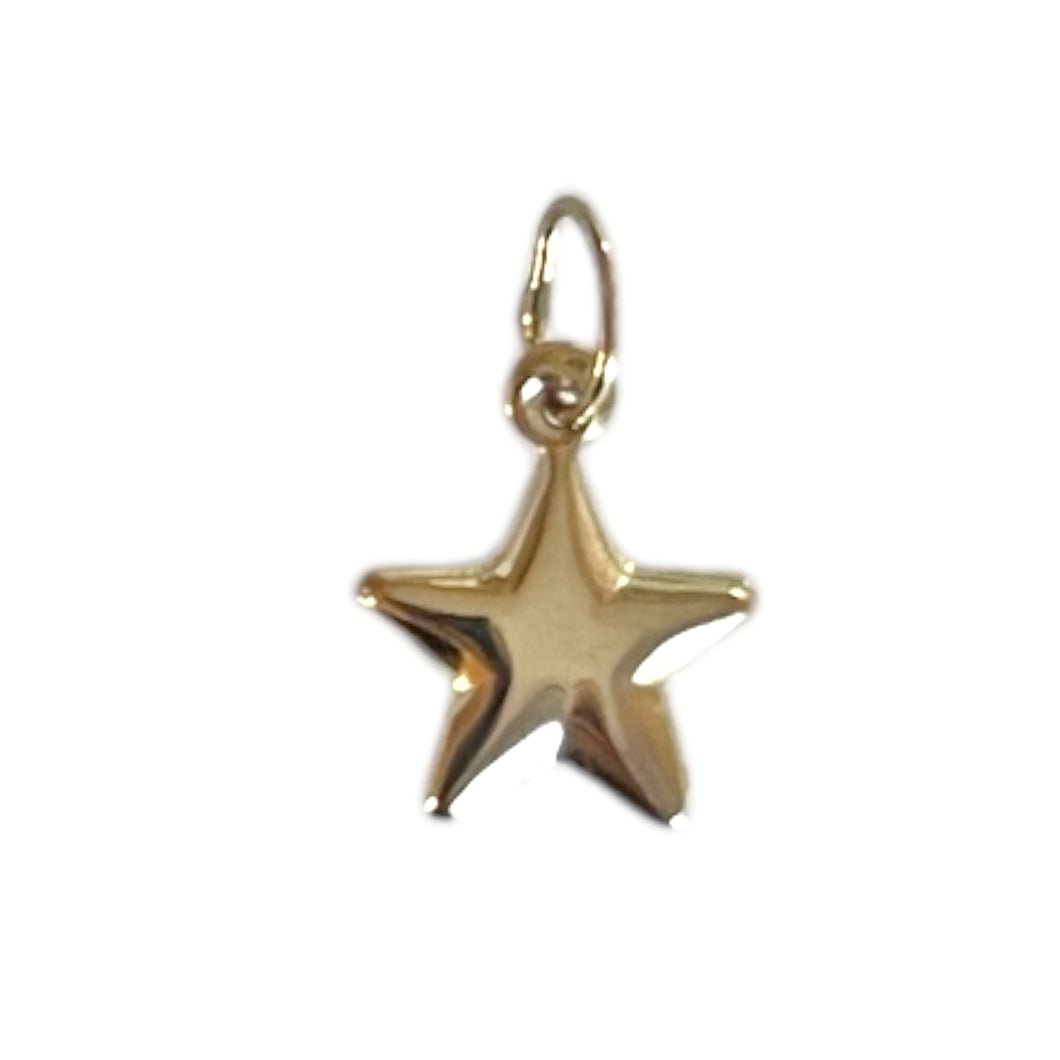 14k Puffy Star Charm