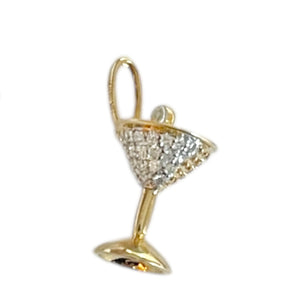 14k + Diamond Martini Charm