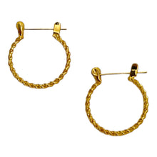 Load image into Gallery viewer, Dainty Rope Hoop Earrings - Deadstock
