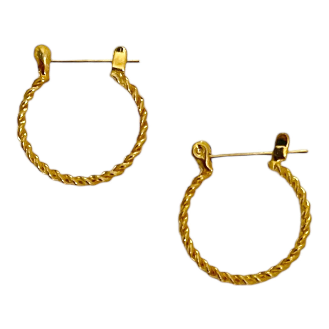 Dainty Rope Hoop Earrings - Deadstock