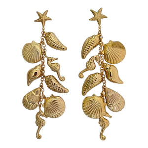 Statement Seashell Collage Earrings - Deadstock