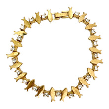 Load image into Gallery viewer, Gold Pavé Fish Bracelet - Deadstock
