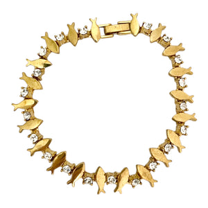 Gold Pavé Fish Bracelet - Deadstock