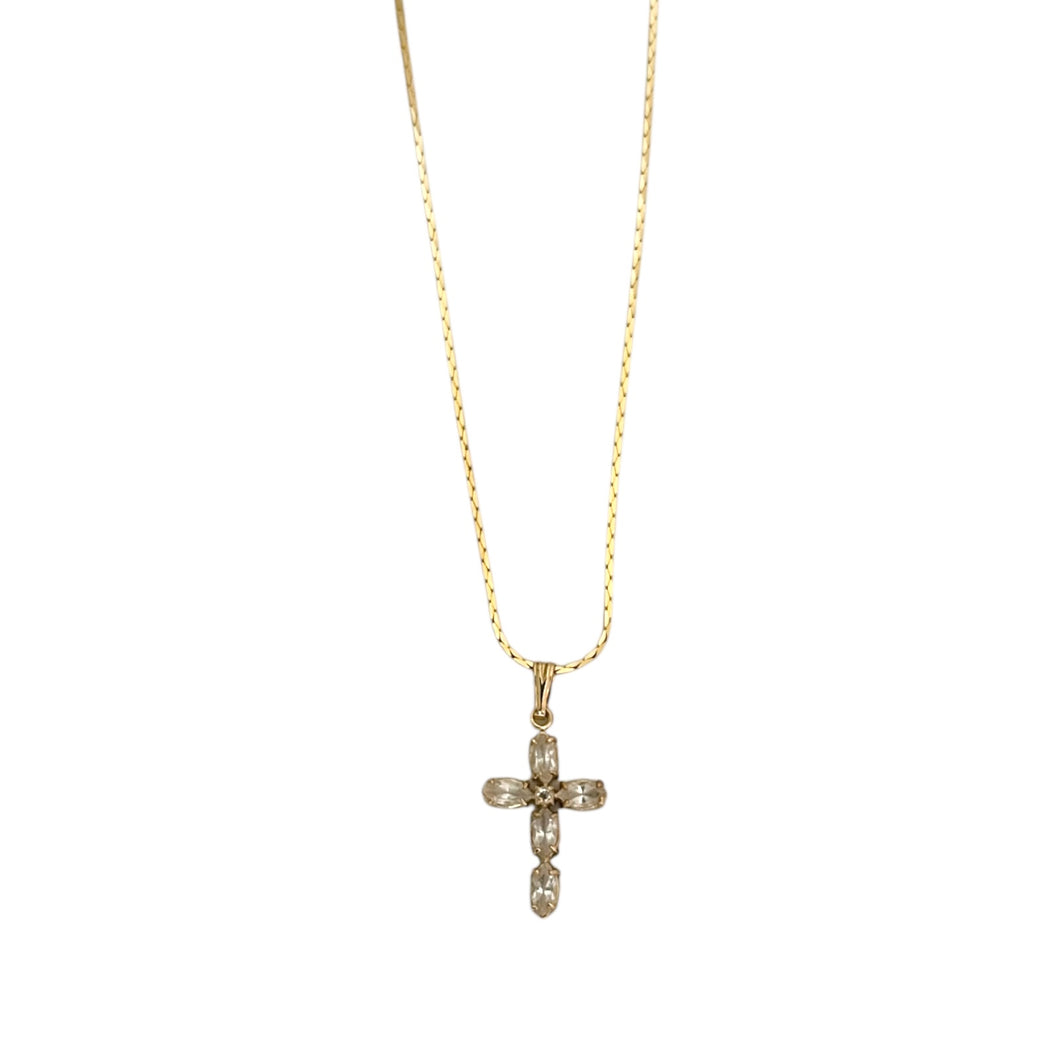 Deadstock CZ Cross Necklace