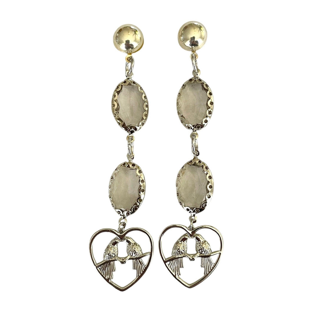 Silver Lovebird Earrings