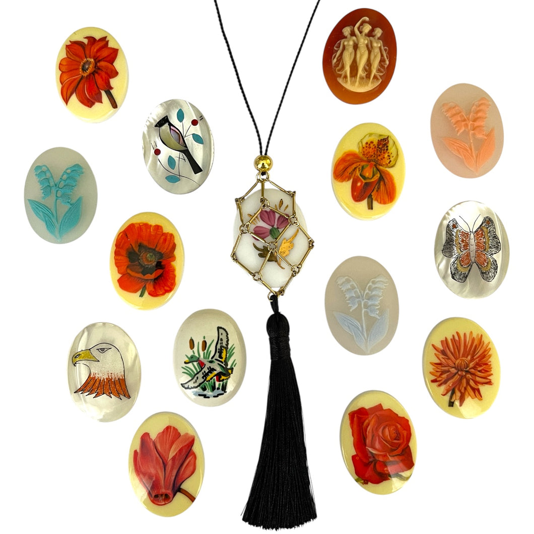 Silk Cord Cage Necklace *Customizable*