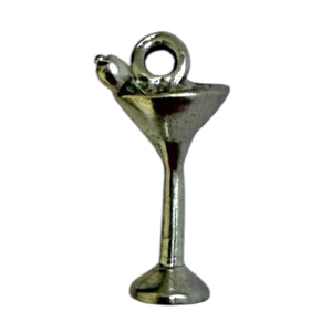 Single Charm - Silver Martini W/ Olive
