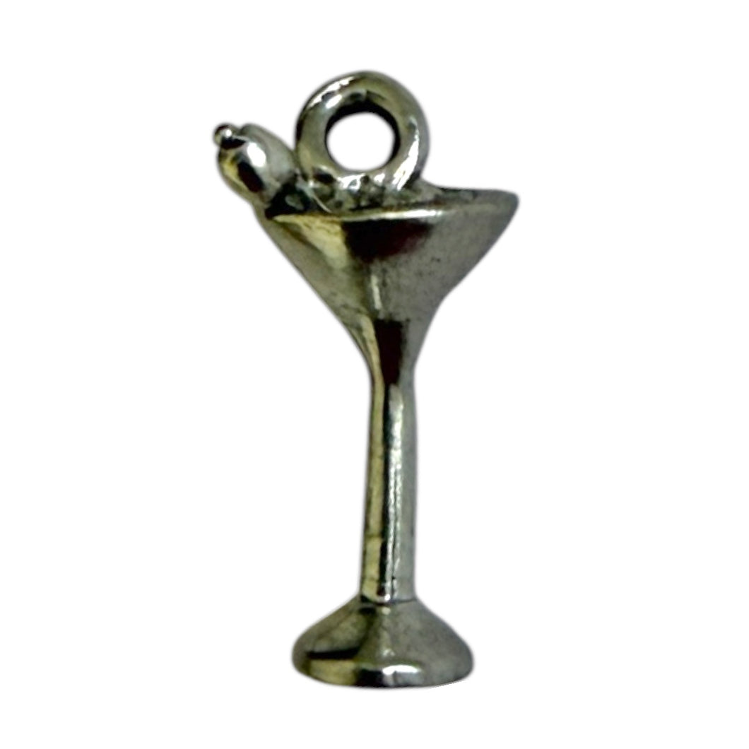 Single Charm - Silver Martini W/ Olive