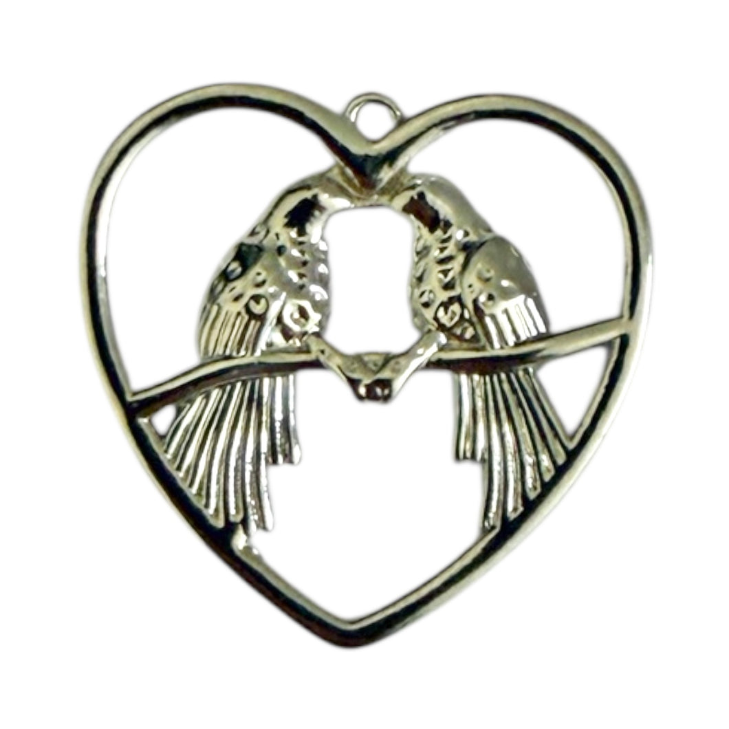 Single Charm - Silver Lovebirds