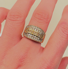 Load image into Gallery viewer, Vintage Pavé 14k + Diamond Cigar Ring (Sz 7)
