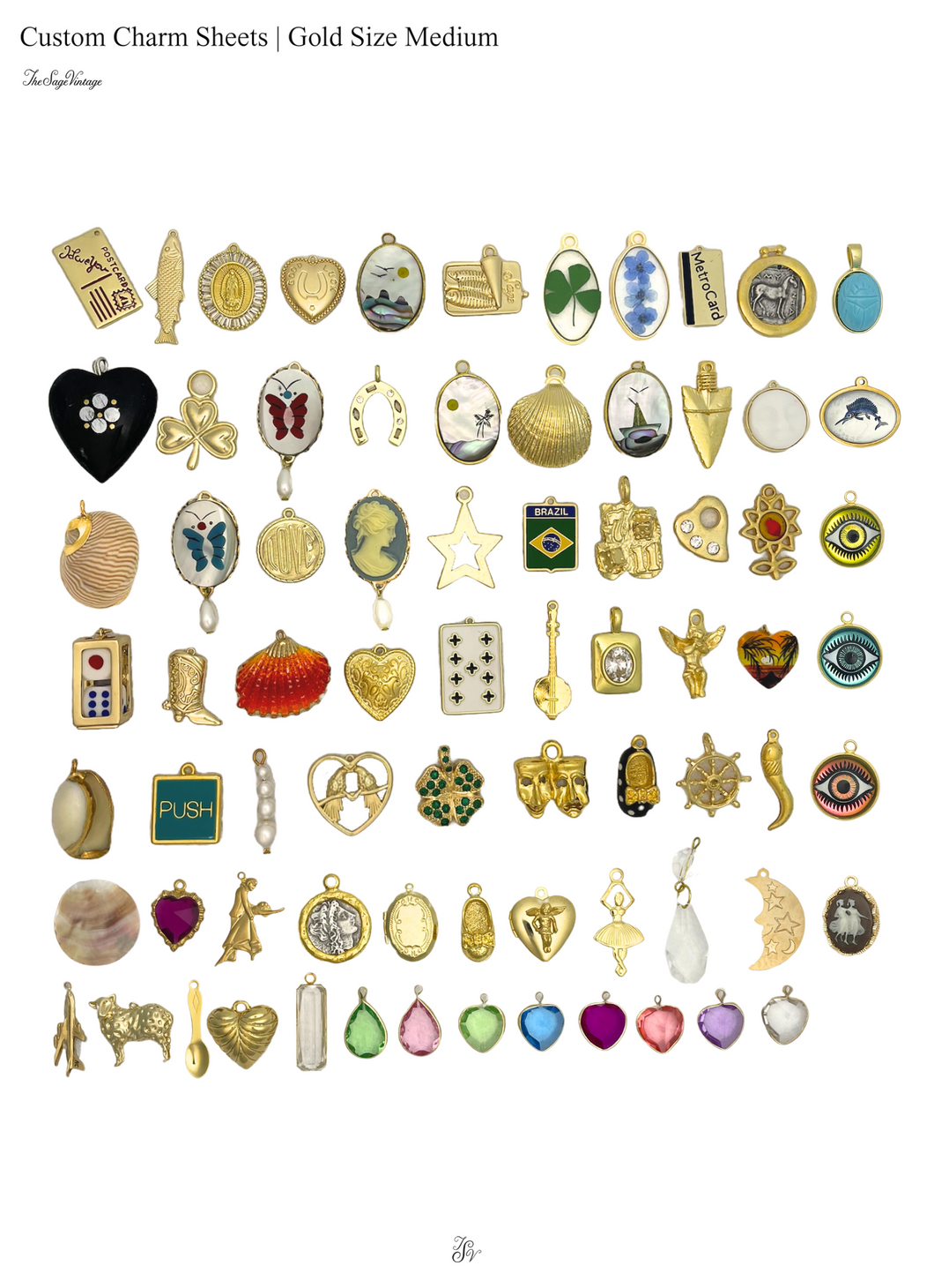 Gold Clip Anywhere Charms - Medium