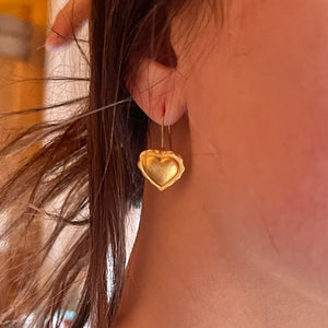 Vintage 70s/80s Gold Plated Heart Earrings